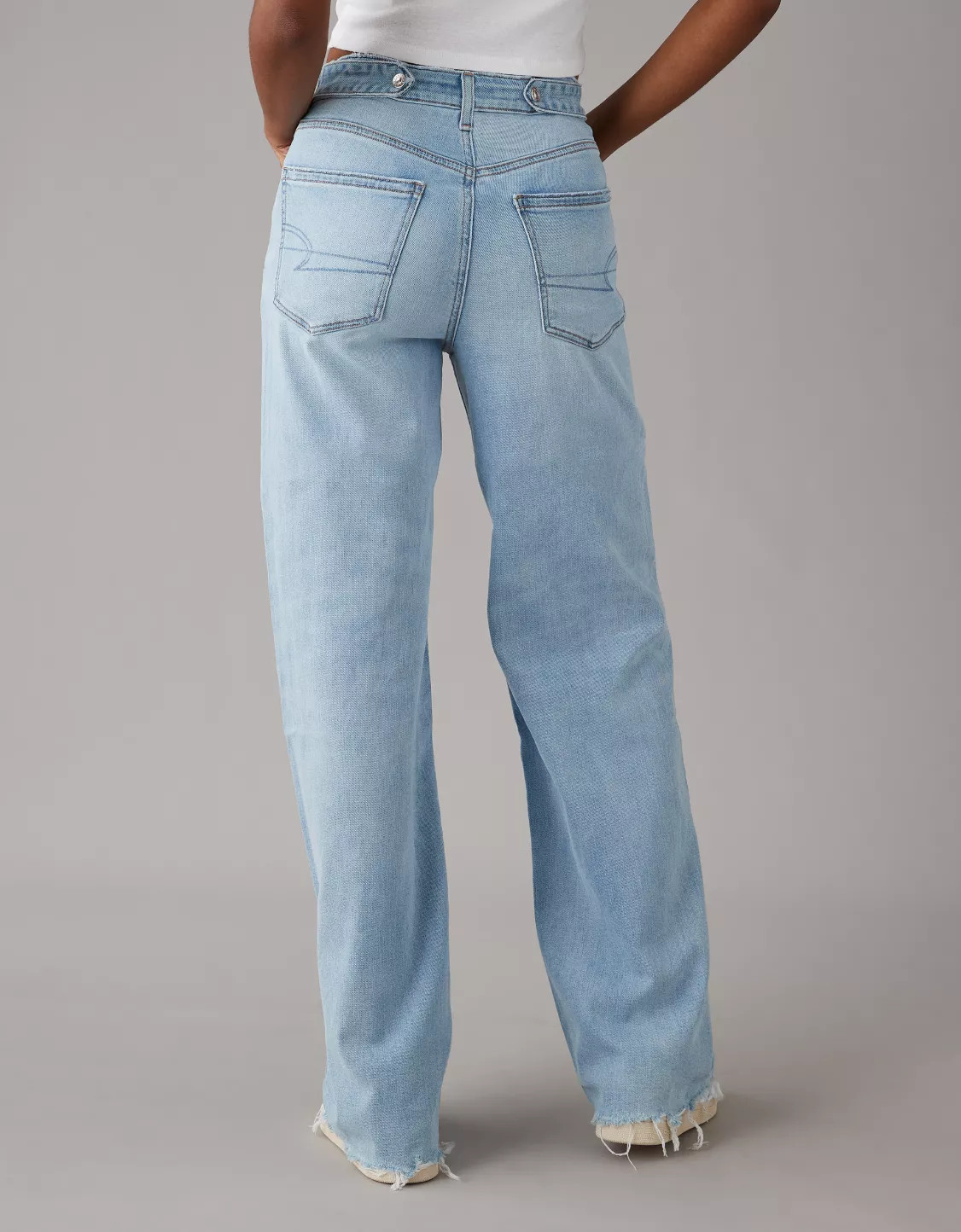 AE Dreamy Drape Stretch Super High-Waisted Baggy Wide-Leg Jean | American Eagle Outfitters (US & CA)