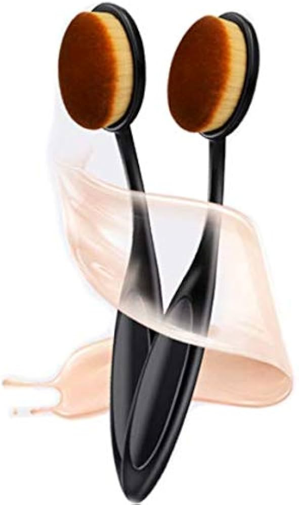 DNHCLL 2 PCS Professional Oval Loose Powder Toothbrush Foundation Makeup Brushes for Blending Liq... | Amazon (US)