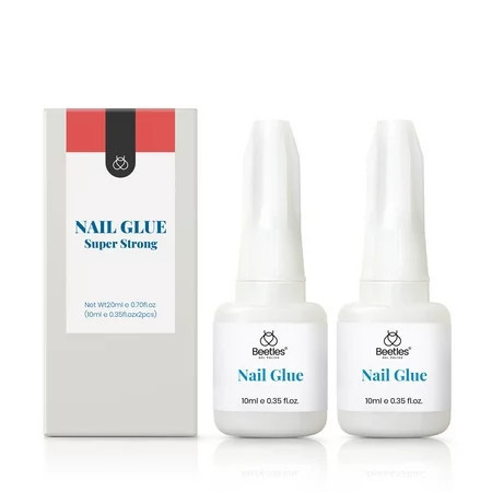 Beetles Gel Nail Polish 2 pcs Nail Glue for Acrylic Nails Nail Tips ＆ Press On Nails 10ml Super Strong Nail Glue Brush On for False Nails Professional Nail Adhesive Bond Nail Tips Glue | Walmart (US)