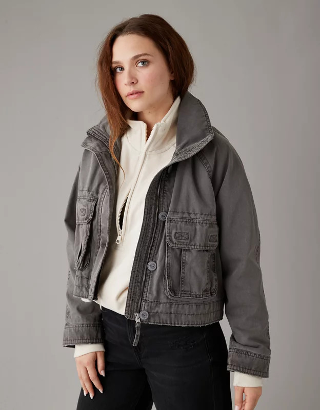 AE Cropped Cargo Jacket | American Eagle Outfitters (US & CA)