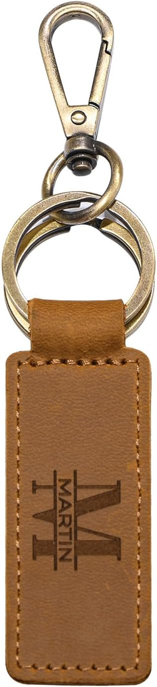 Onedor Custom Keychain, Personalized keychains, Genuine Leather Key Chain Holder Engrave Name Tex... | Amazon (US)