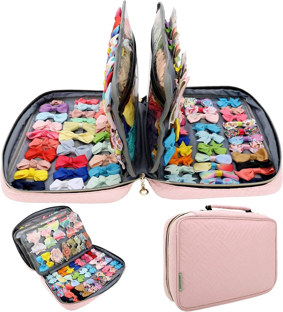 MICOM Hair Accessories Storage Bag For Baby Girls, Hair Bow Organizer, Multifunctional Hair Acces... | Amazon (US)
