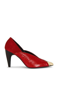 Isabel Marant Luza Pump in Scarlet Red & Sahara from Revolve.com | Revolve Clothing (Global)
