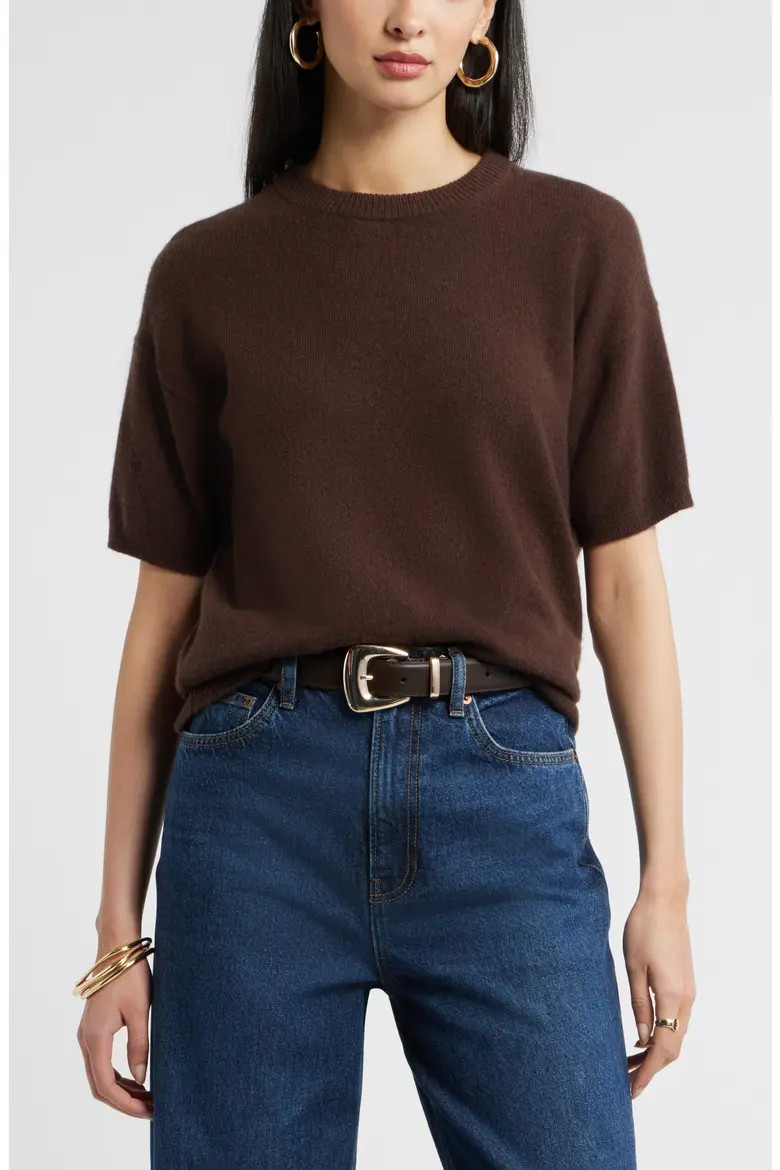 Short Sleeve Cashmere Sweater (Women) | Nordstrom | Nordstrom