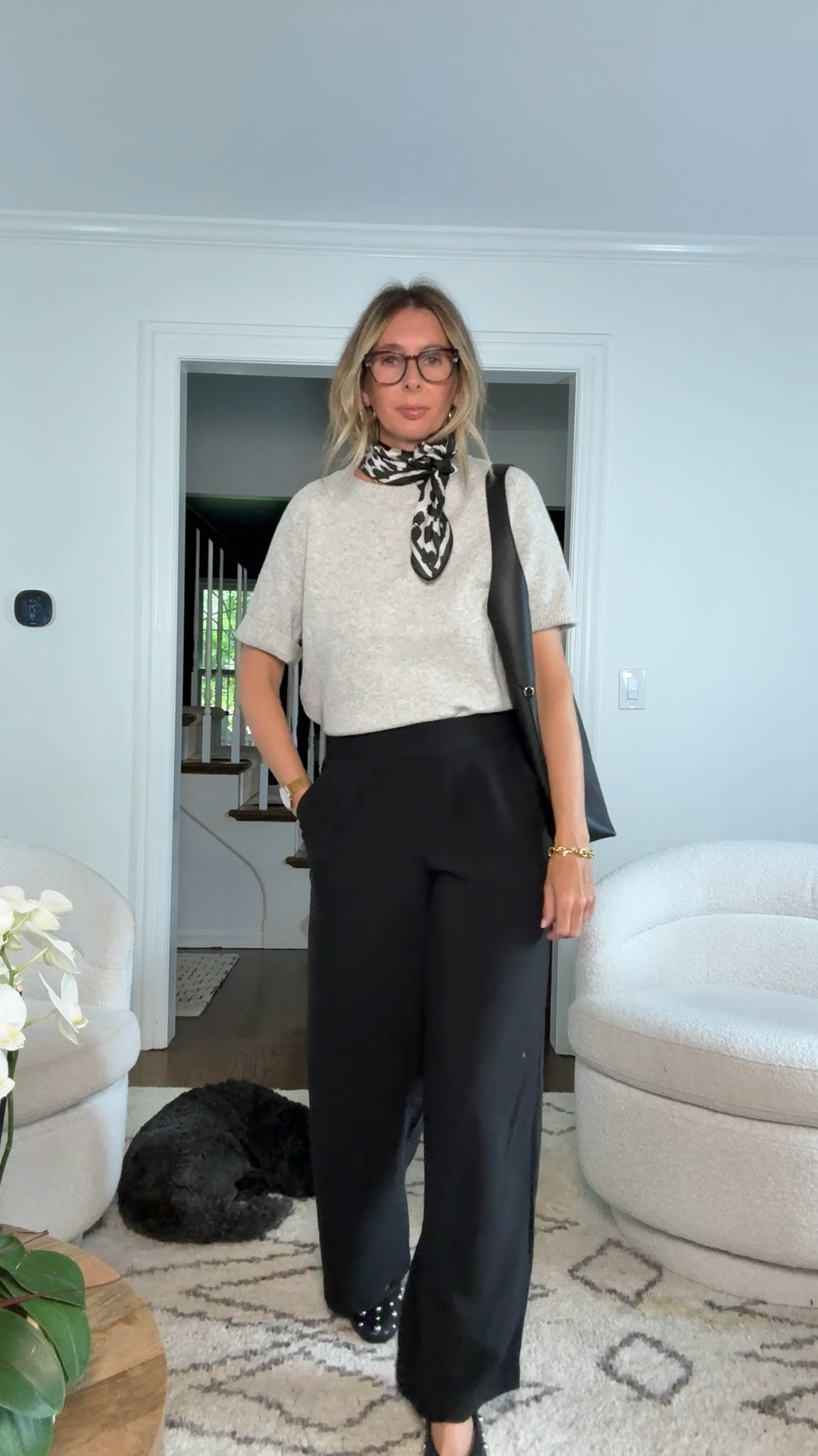 chic, comfy look for the office! 

i sized down to the xs in the pants. they have an elastic waistband and just fit better. i’m usually a small. 

the top is a medium. it’s pretty generous in size. 

workwear. office wear. office shoes. comfy pants. target style. 

#LTKFindsUnder50 #LTKWorkwear #LTKStyleTip