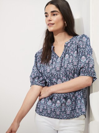 Petite Peasant-Sleeve Blouse | Banana Republic Factory