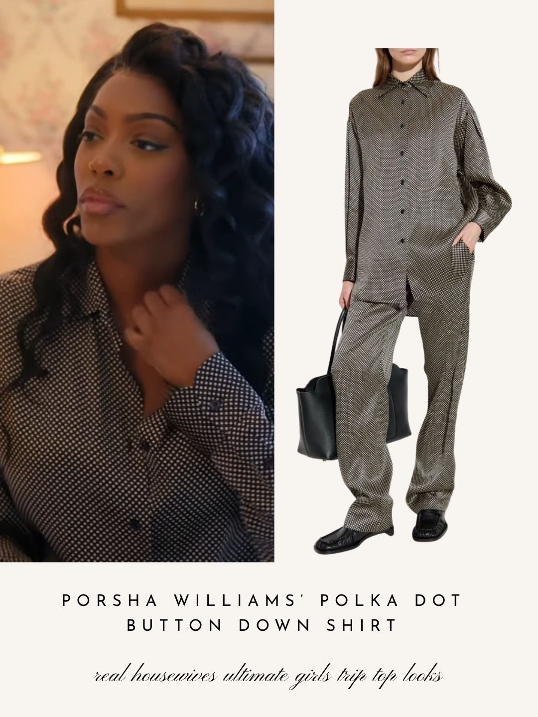 Porsha Williams’ Polka Dot Button Down Shirt