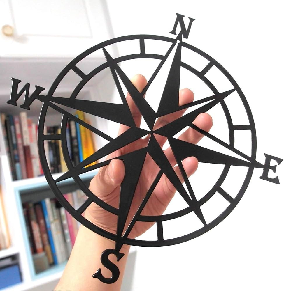11 Inches Metal Decorative Nautical Compass Wall Decor, Living Room Bedroom Office Porch Garden P... | Amazon (US)