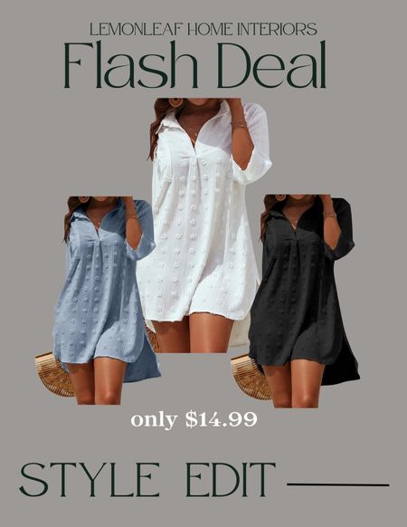 Under $15! Flash deal from Walmart. This swimsuit cover up comes in many colors and is perfect for summer vacations and days at the pool. 

#LTKFindsUnder50 #LTKOver40 #LTKMidsize