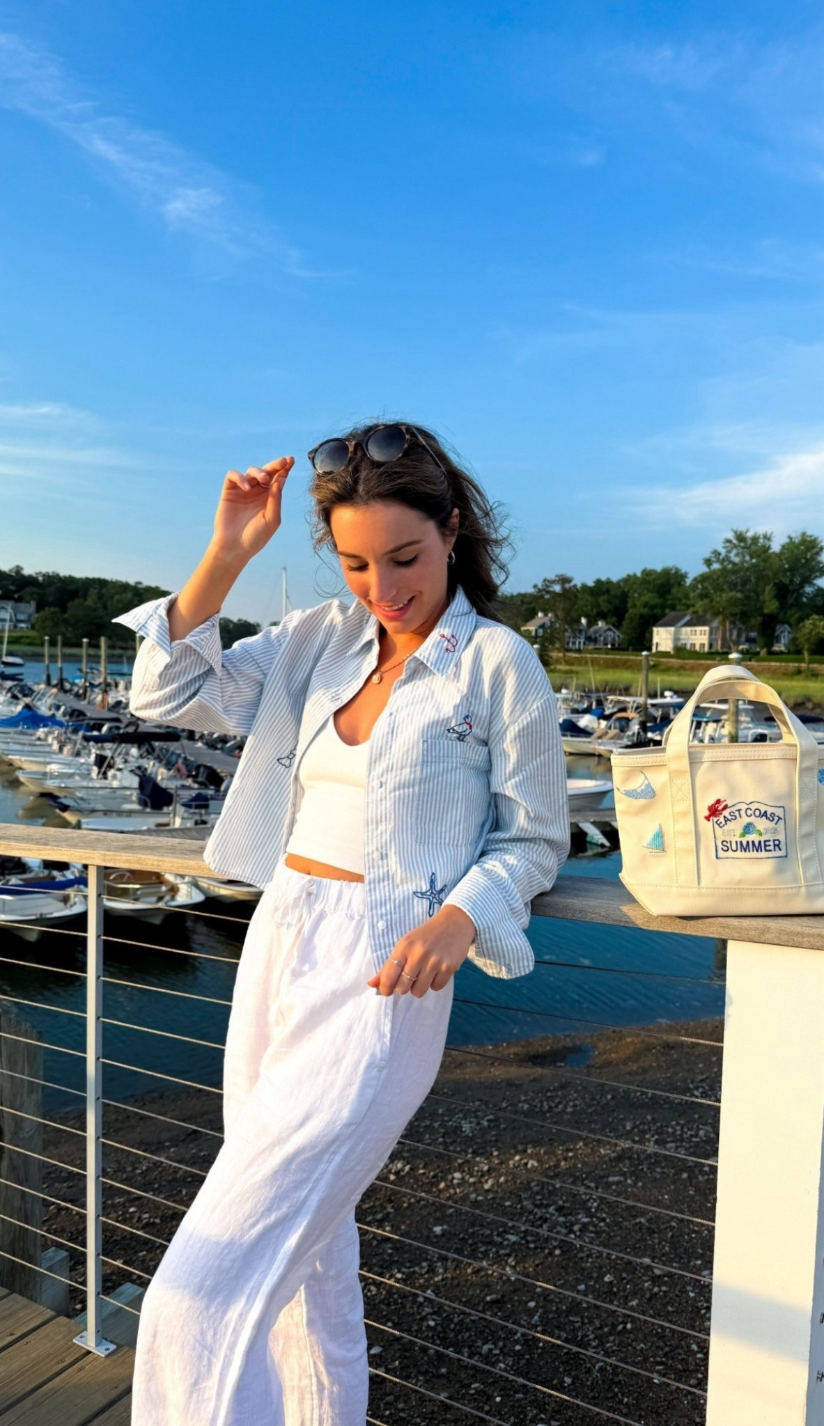 My favorite white linen pants! 🤍🌊 Wearing XS 🌊

White linen pants / linen pants / summer pants / white summer pants / linen summer pants / blue oxford / blue and white oxford / blue stripe button up shirt / summer style / coastal grandmother / coastal granddaughter / summer style 

#LTKPetite #LTKdayinmylife #LTKootd
