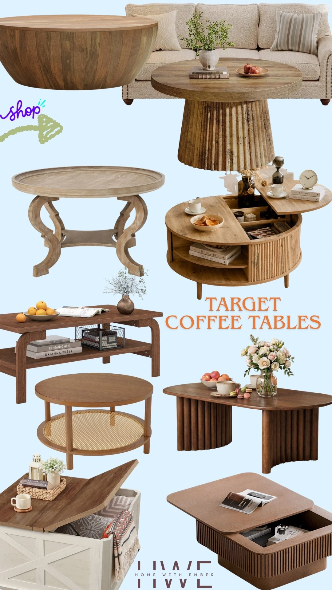 Target coffee tables round up #coffeetables #targethome