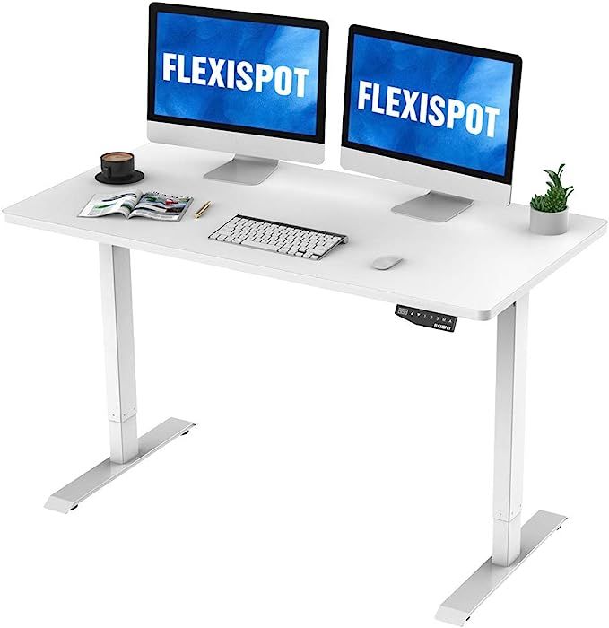 Flexispot Electric Stand Up Desk Frame Workstation, 55 x 28 Inches Whole-Piece Desk Ergonomic Mem... | Amazon (US)