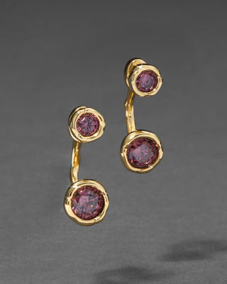 Asterales Gold Front Back Earring- Rhodolite | Alexis Bittar