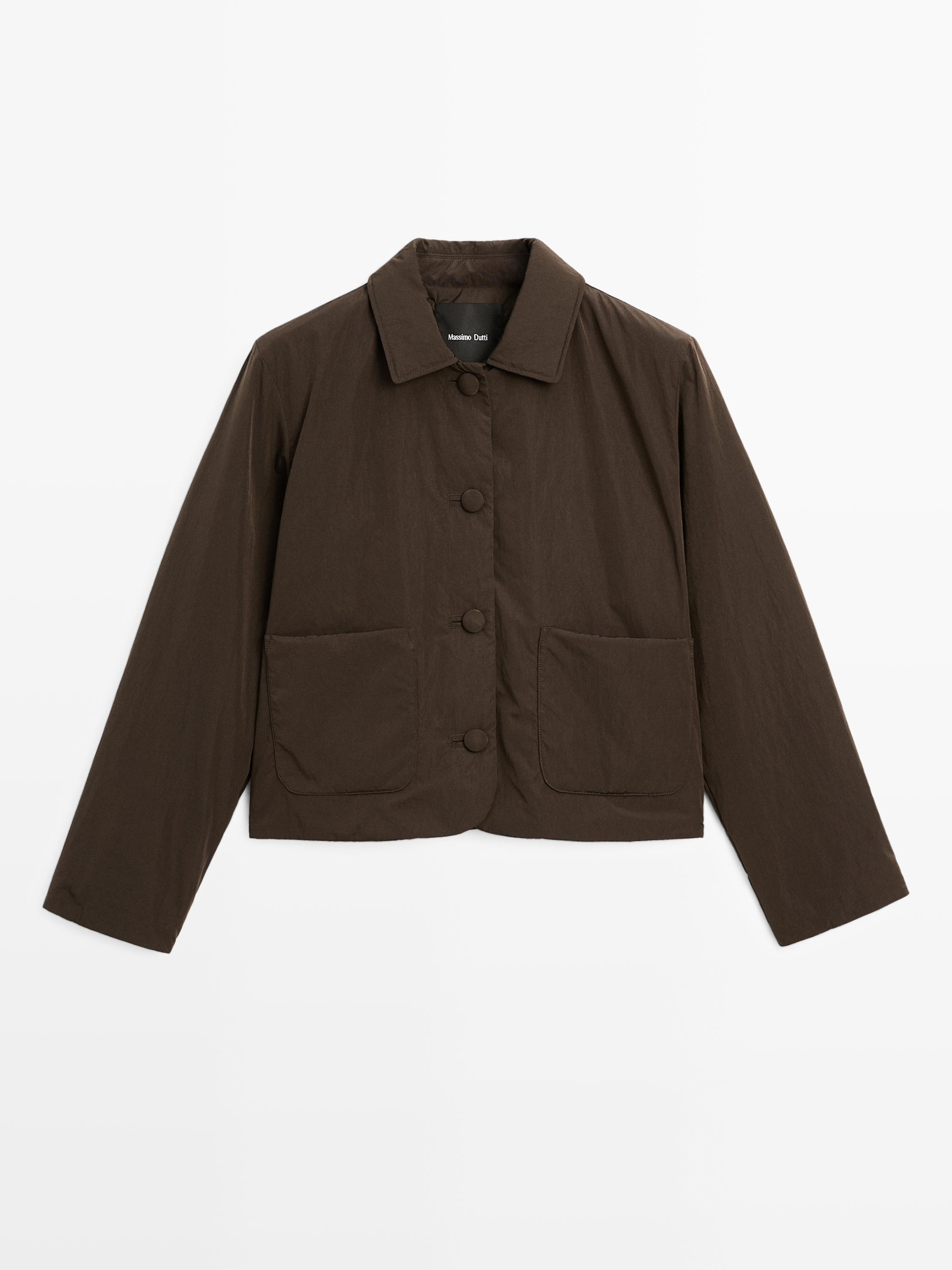 Jacket with light padding. Shirt collar. Long sleeves. Button-up front. Two patch pockets. Water-... | Massimo Dutti US