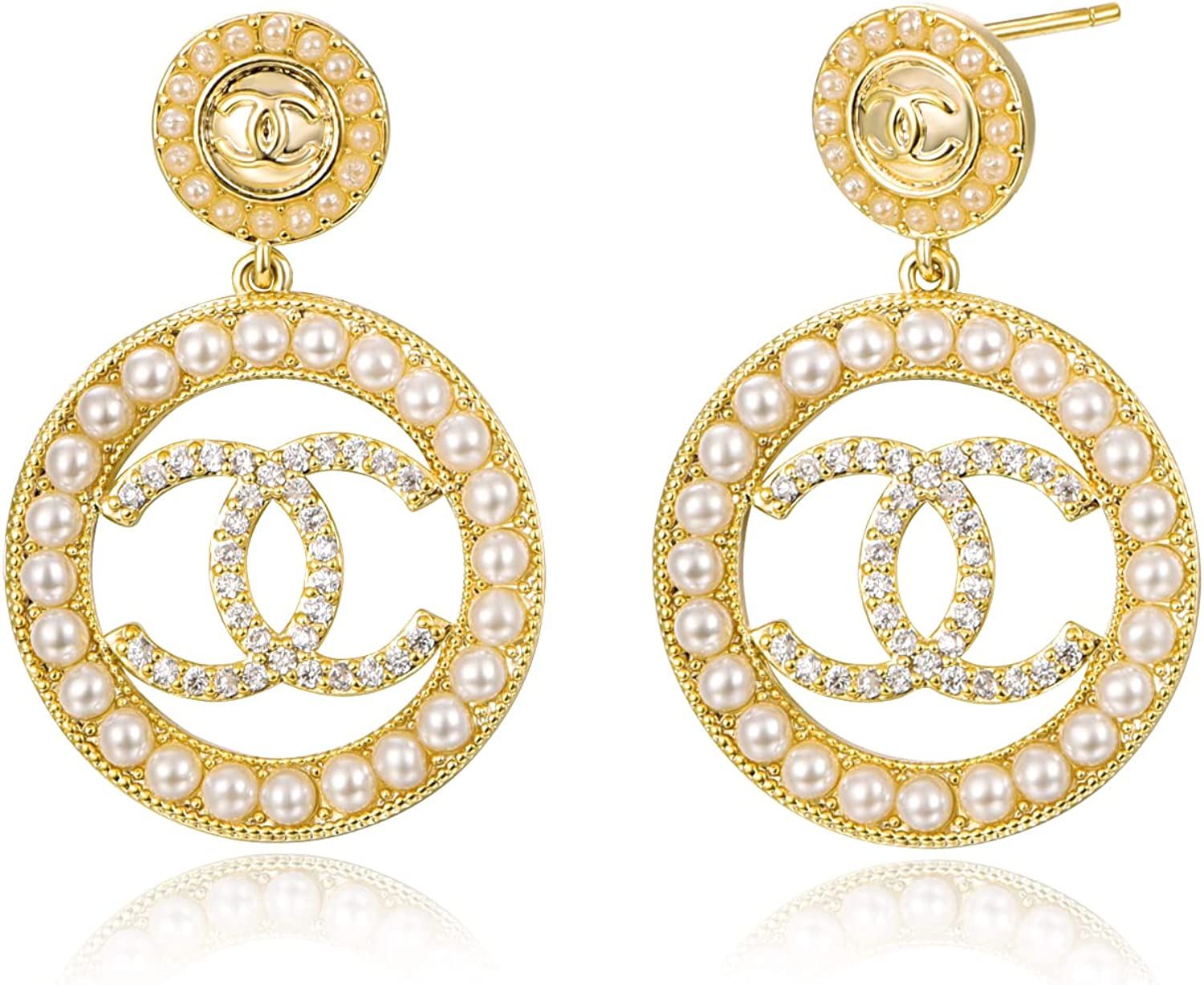 Amazon.com: 14K Gold Earrings for Women Pearl Earings: Clothing, Shoes & Jewelry | Amazon (US)