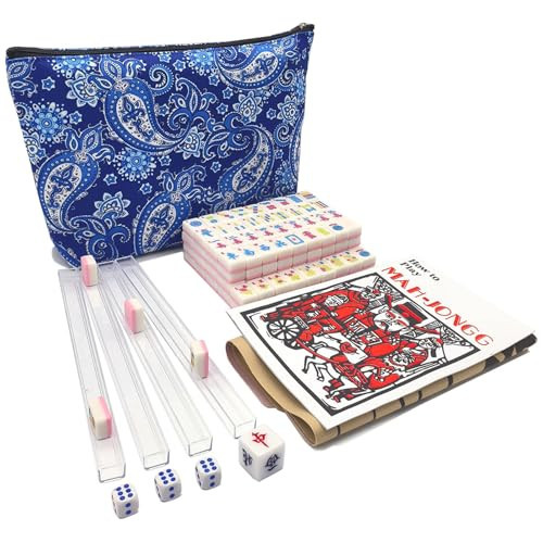 XuMoZC American Mini Mahjong Set 166 Mahjong Tiles 0.9-inch American Mahjong Game Pink Set Thickened Mah-Jongg Tiles Bag Mahjong Tile Set | Amazon (US)
