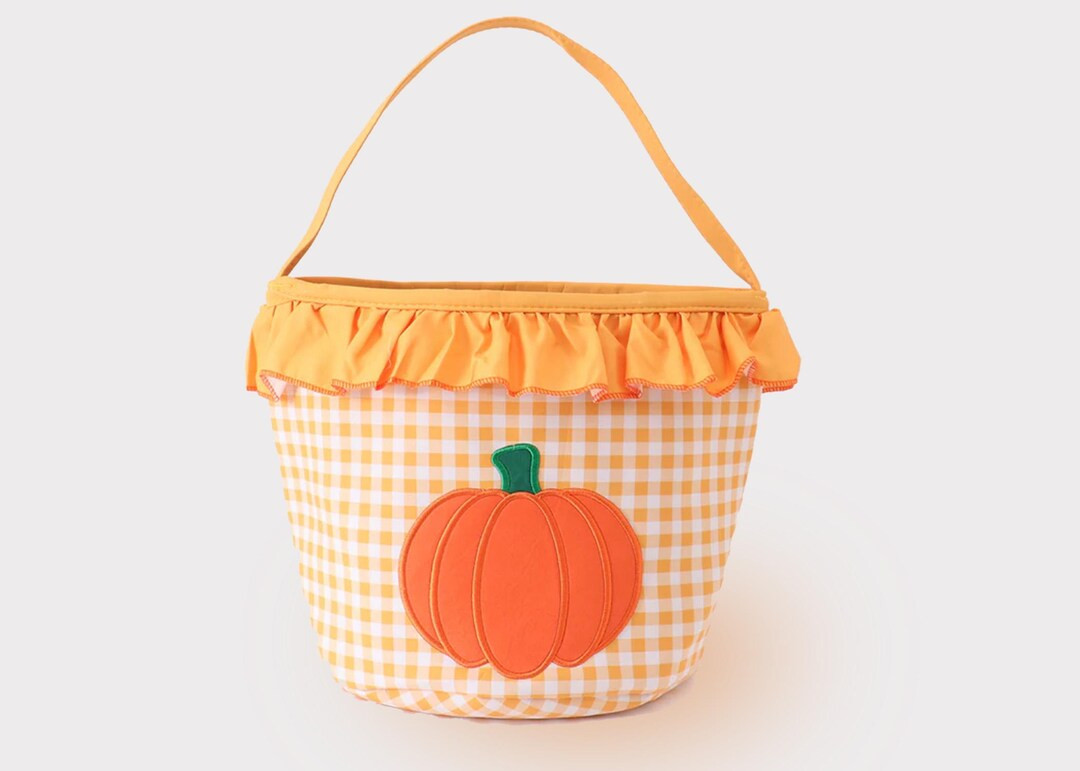 Halloween Pumpkin Basket, Candy Basket, Embroidered Halloween Bag, Trick or Treat Basket, Girls H... | Etsy (US)