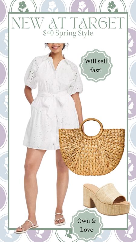 How cute is this white eyelet dress at Target!? Love the sleeve details and flattering tie waist. Would look perfect paired with my new favorite woven heels and woven purse. All items are only $40! 

Target style, target fashion, affordable fashion, spring dress, new arrivals, spring outfit, spring break, Easter dress, vacation dress, mom style 

#LTKSeasonal #LTKstyletip #LTKfindsunder50