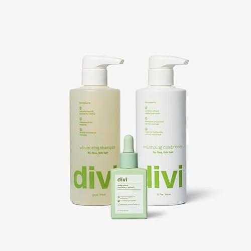 Divi Volumizing Starter Bundle for Women and Men - Includes Volumizing Shampoo, Conditioner, and Scalp Serum for Healthy, Fuller Hair - Lightweight Hair Care for Fine and Thinning Hair, 3-Piece Set | Amazon (US)
