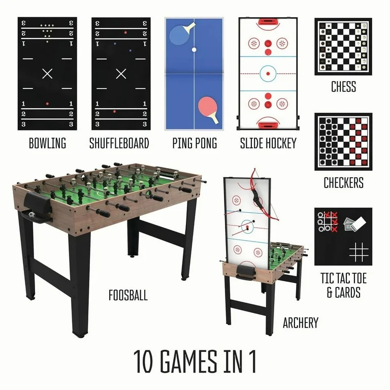 RealPlay Tzumi 10-in-1 Multi Game Table for Arcade Games | Walmart (US)