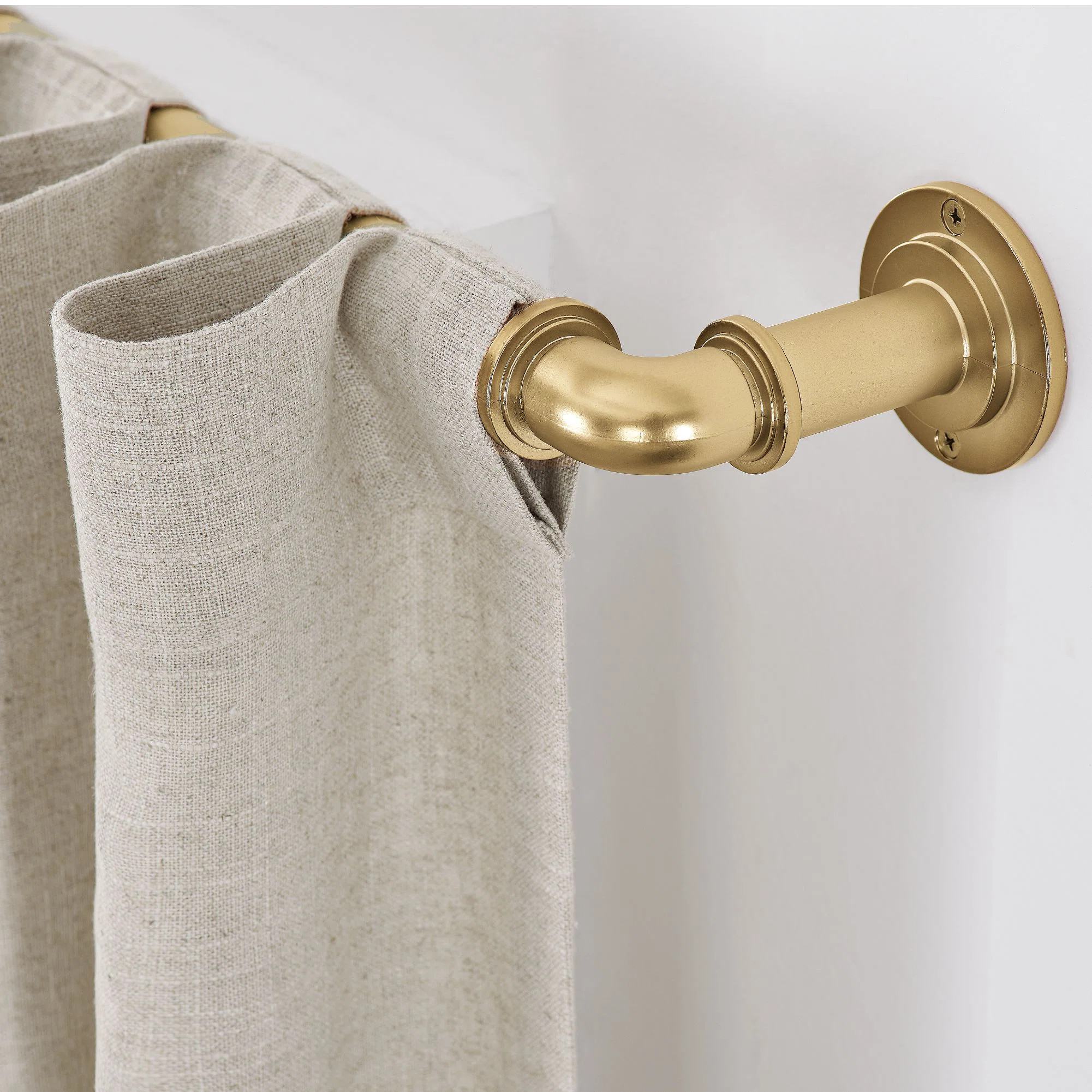Mode Industrial Room Darkening Collection 1 1/8 in Diameter Curtain Rod Set with Steel Wall Mount... | Wayfair North America