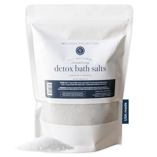 Rowe Casa Organics Detox Bath Salts with Health Boosting Magnesium and Bentonite Clay – Natural Bath Soak for Body Cleanse, Restore, and Relaxation, 35 Oz | Amazon (US)
