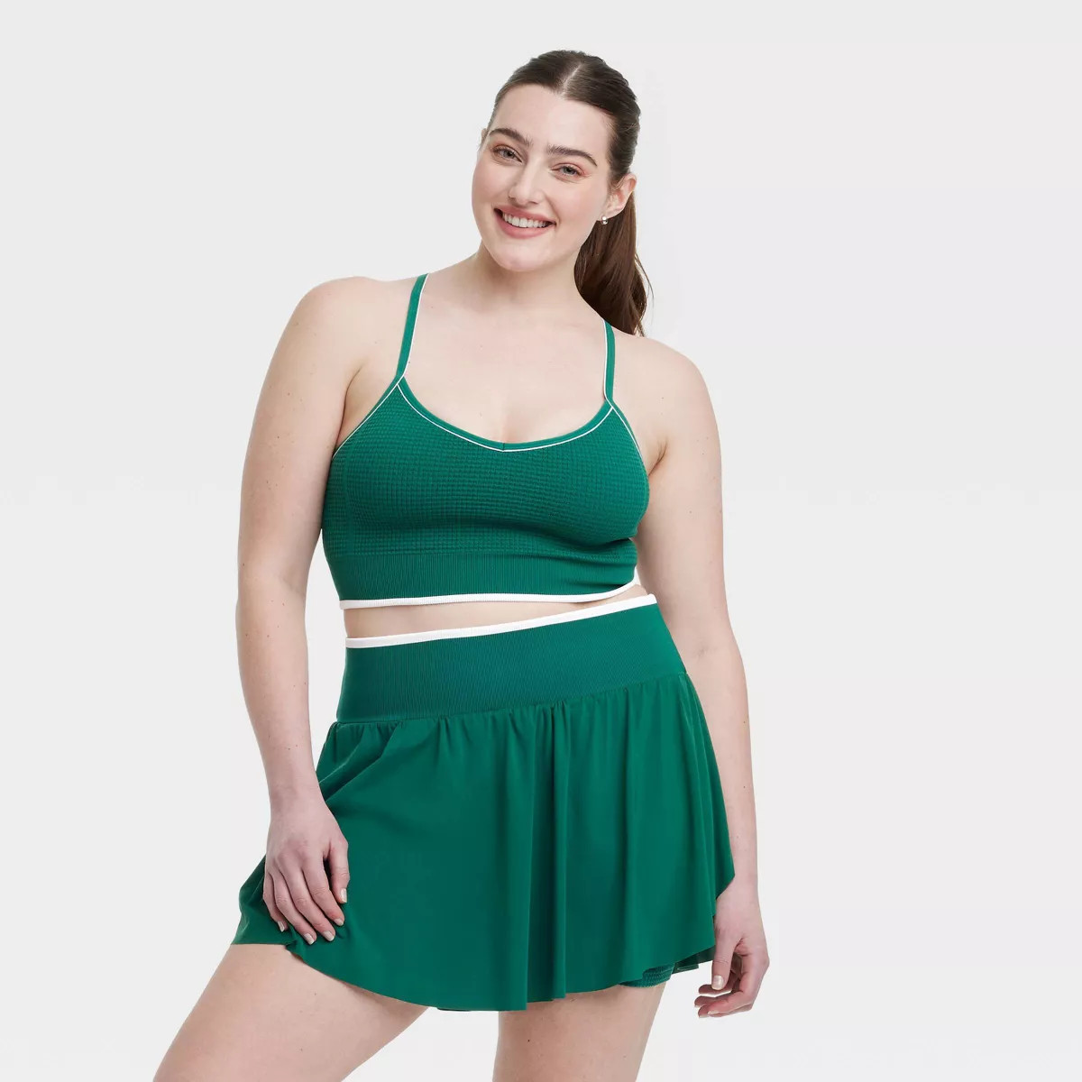 Women's Seamless Light Support Tipped Longline Sports Bra - All In Motion™ | Target