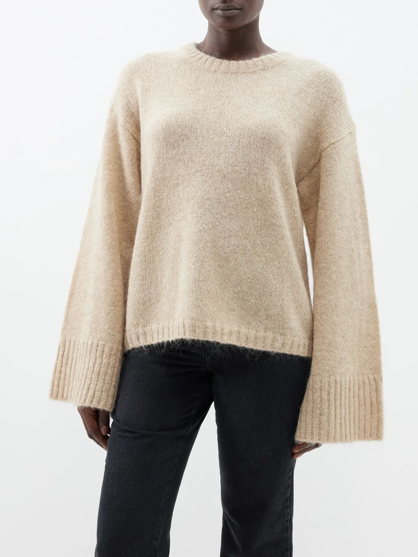 Cierra flared-sleeve wool-mohair sweater | By Malene Birger | Matches (US)