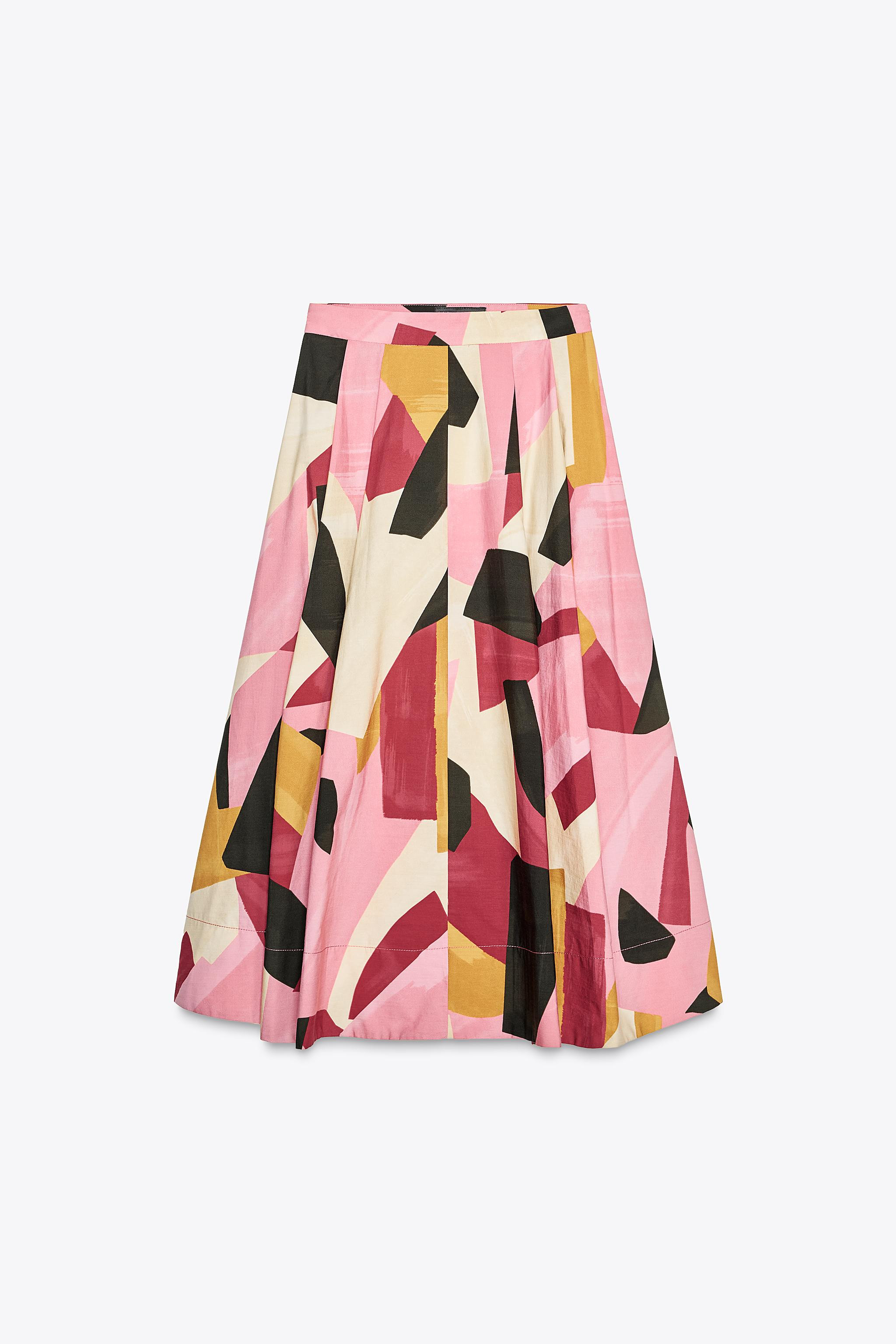 PRINTED MIDI SKIRT ZW COLLECTION | Zara US