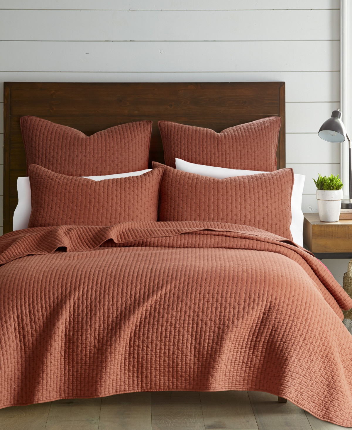 Levtex Cross Stitch Stitching 3-Pc. Quilt Set, King/California King - Adobe | Macy's