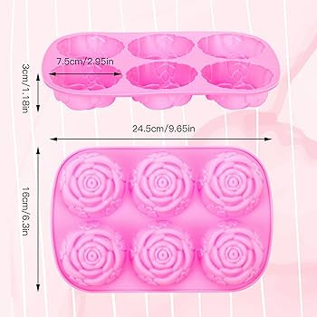 MOTZU 6 Cavity Rose Flower Silicone Ice Cube Candy Chocolate Cake Cookie Cupcake Baking Soap Moul... | Amazon (US)