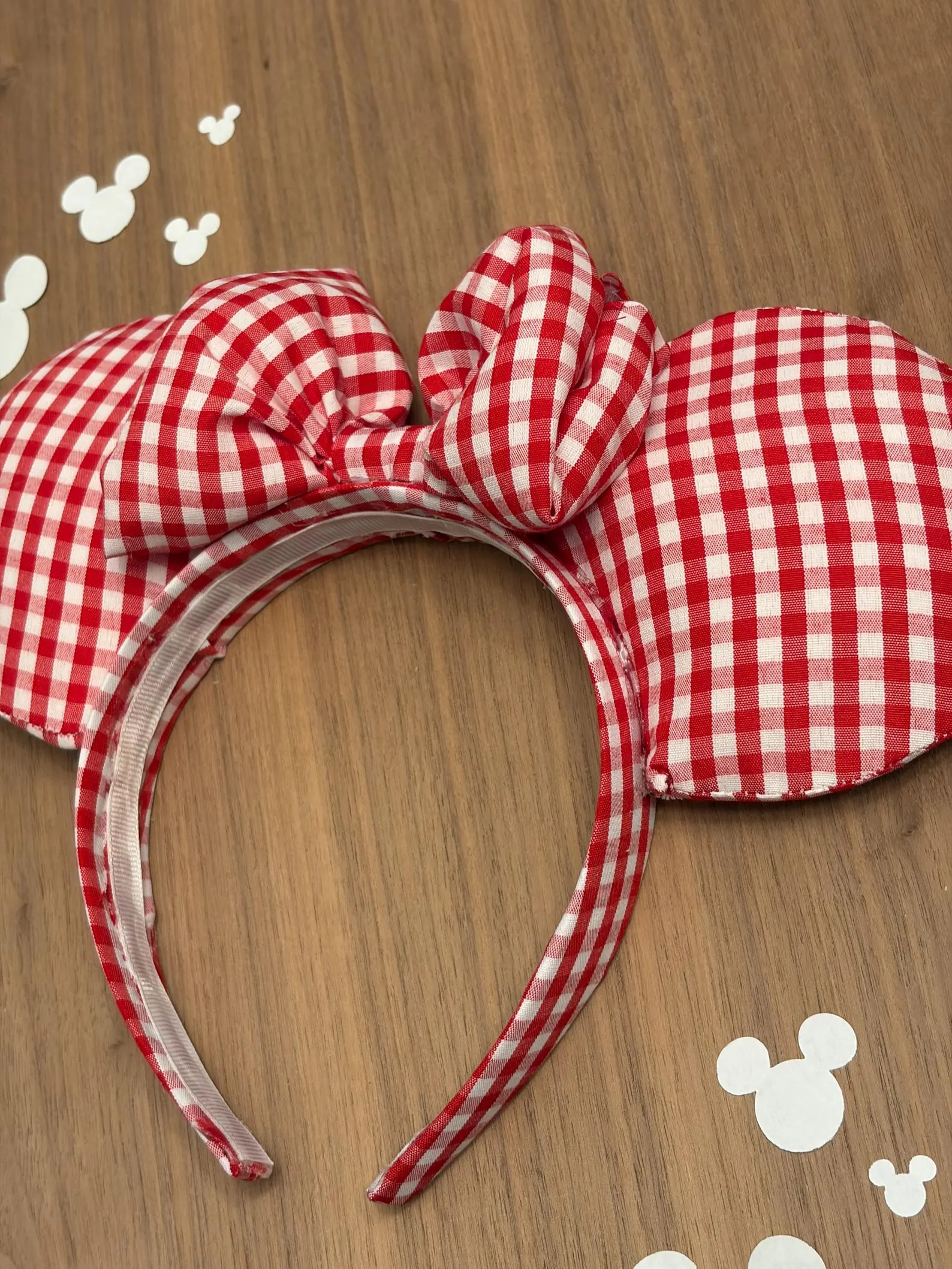 Red and White Gingham Mouse ears, Gingham Ears, Custom Handmade Disney Inspired Mickey ears | Etsy (Global)
