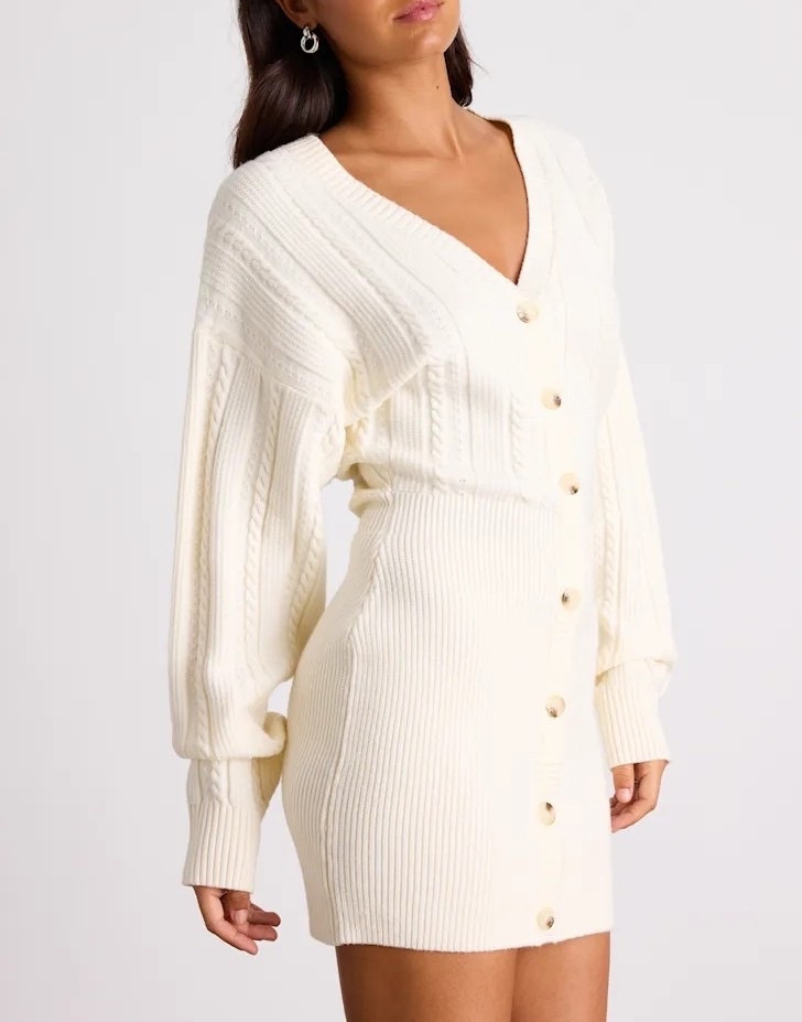 The Bowyn Ivory Cable Knit Button-Front Sweater Mini Dress combines cozy texture with timeless feminine style. Its classic cable-knit design and button-front detailing give this ivory mini dress a polished, effortless feel, perfect for pairing with knee-high boots, loafers, or ballet flats. An easy choice for crisp autumn days, coffee dates, casual dinners, or chic seasonal outings. Under $60.

Ideas:

* chic fall outfit
* cozy coffee date look
* elevated casual style
* autumn weekend outfit
* feminine sweater dress

Keywords:

* ivory sweater dress
* ivory knit dress
* cable knit sweater dress
* button front sweater dress
* sweater mini dress
* knit mini dress
* fall mini dress
* fall sweater dress
* ivory fall outfit
* cozy fall fashion
* autumn outfit
* coffee date outfit
* casual dinner outfit
* feminine fall fashion
* women’s fall fashion

#LTKgrwm #LTKootd #LTKWorkwear
