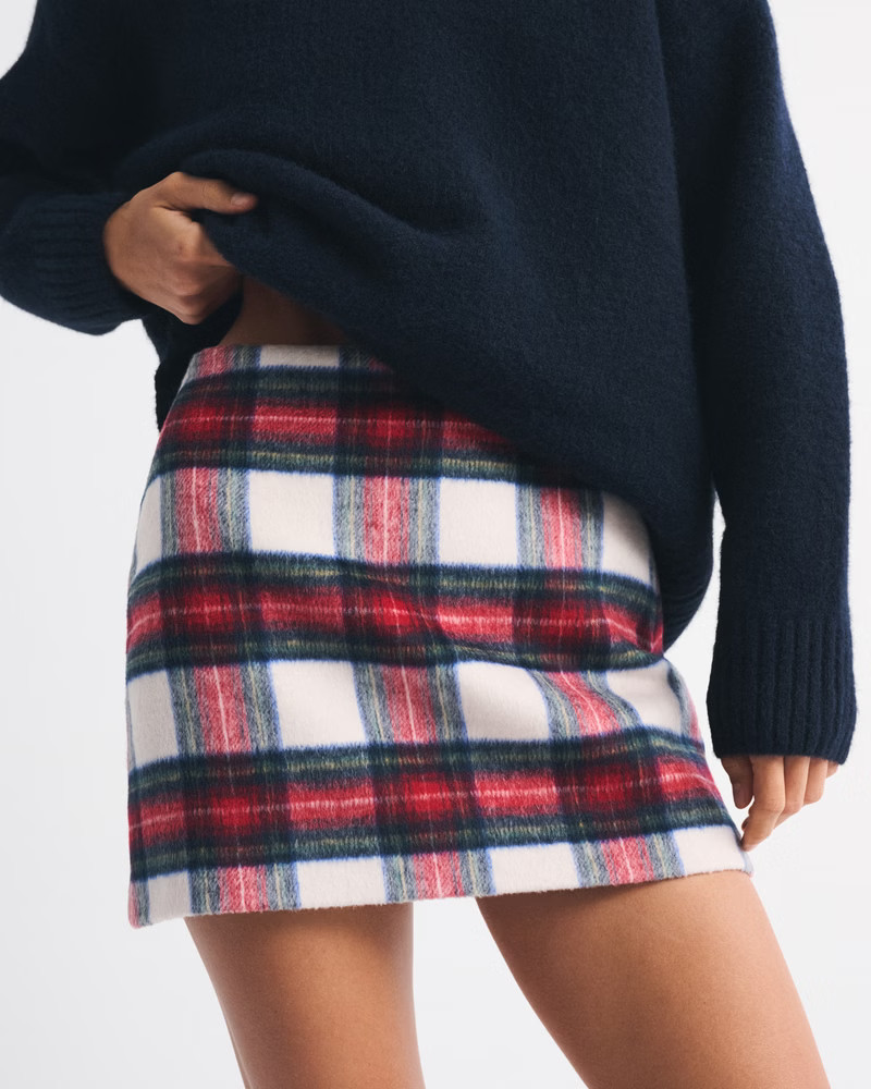 The A&F Scarlett Wool-Blend Mini Skort | Abercrombie & Fitch (US)