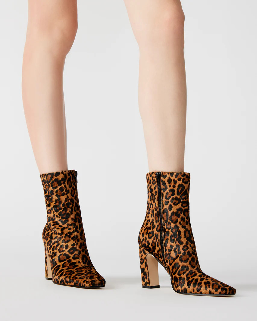 LIZABELLE Leopard Square Toe Ankle Boot | Women's Booties | Steve Madden (US)