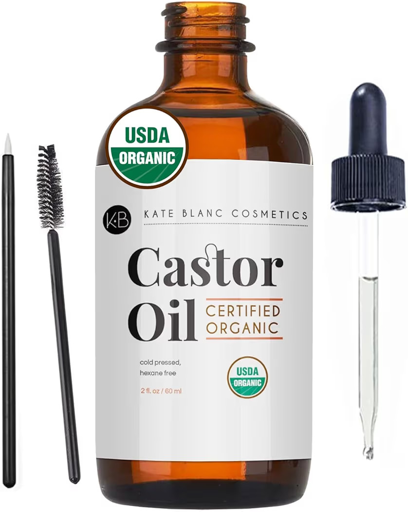Kate Blanc Cosmetics Castor Oil Organic for Hair, Lashes, Face (2oz), 100% Pure, Cold Pressed, He... | Amazon (US)