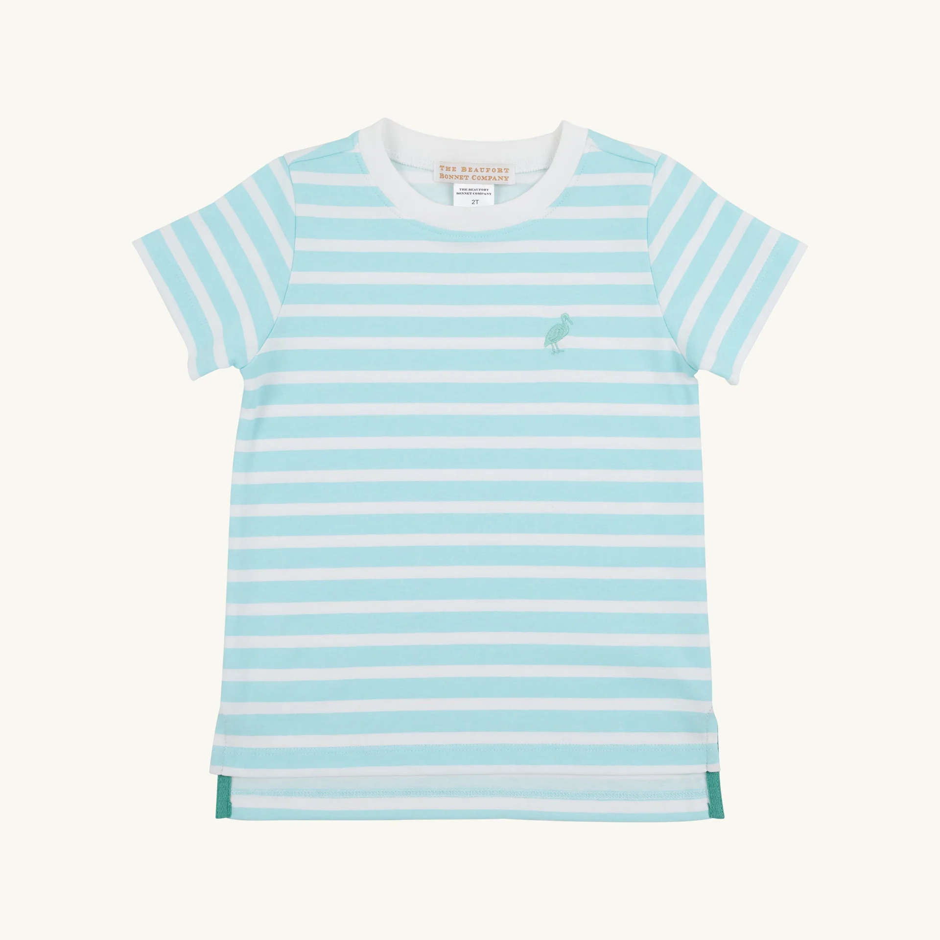 Carter Crewneck - Edisto Egg Blue Stripe with Turks Teal Stork | The Beaufort Bonnet Company