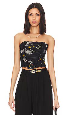 ALLSAINTS Kym Eugenia Corset Top in Black from Revolve.com | Revolve Clothing (Global)