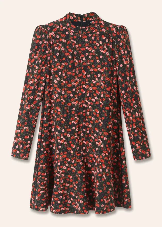 Flower Meadow Print Short Fit & Flare Dress + Belt | ME+EM US