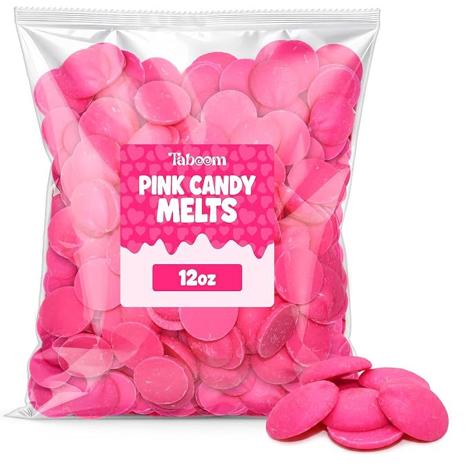 Pink Candy Wafer Chocolate Melts - 12 oz Candy Melting Wafers for Baking, Decorating, Dipping, Dr... | Amazon (US)
