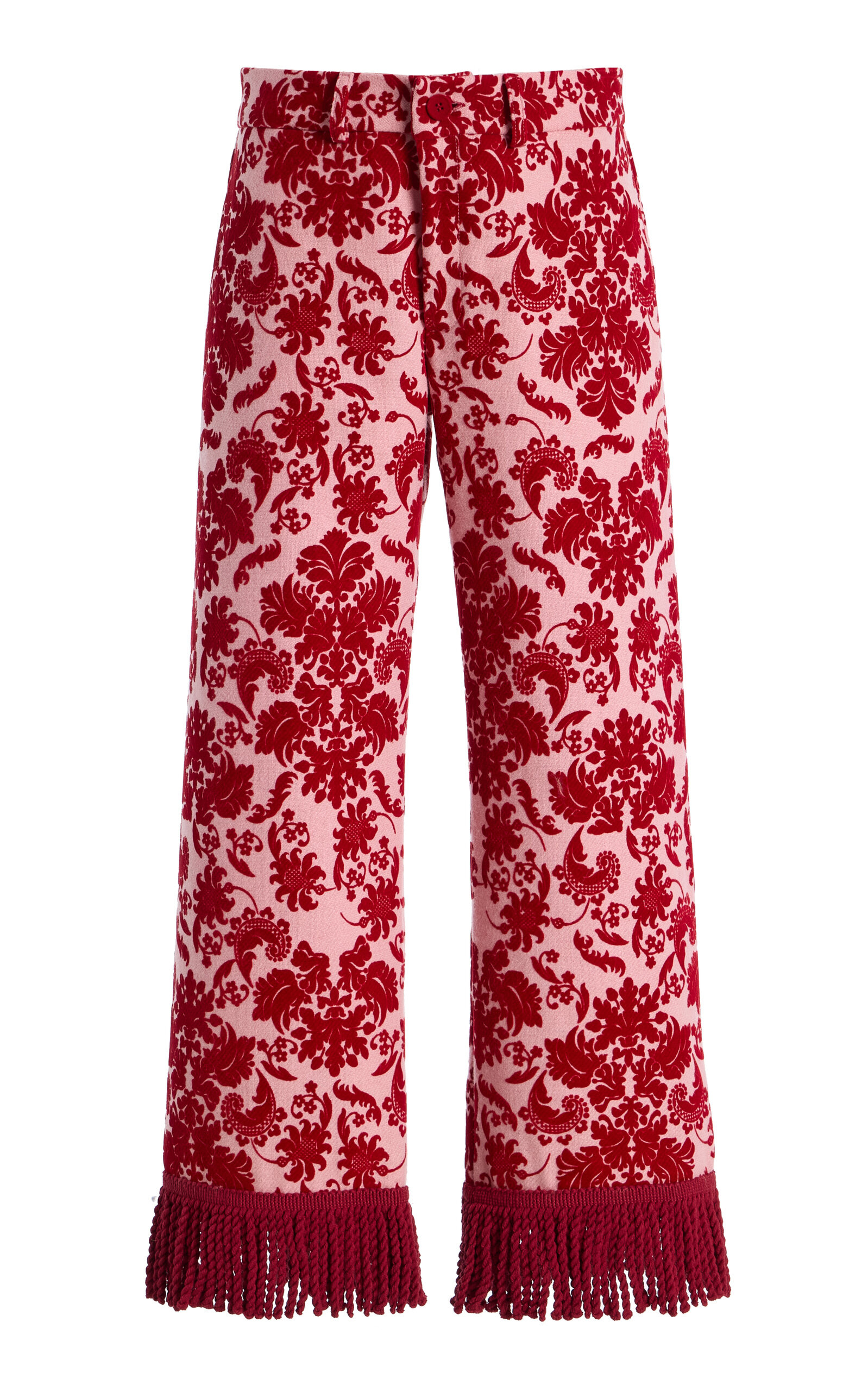Jason Fringed Flocked-Wool Pants | Moda Operandi (Global)