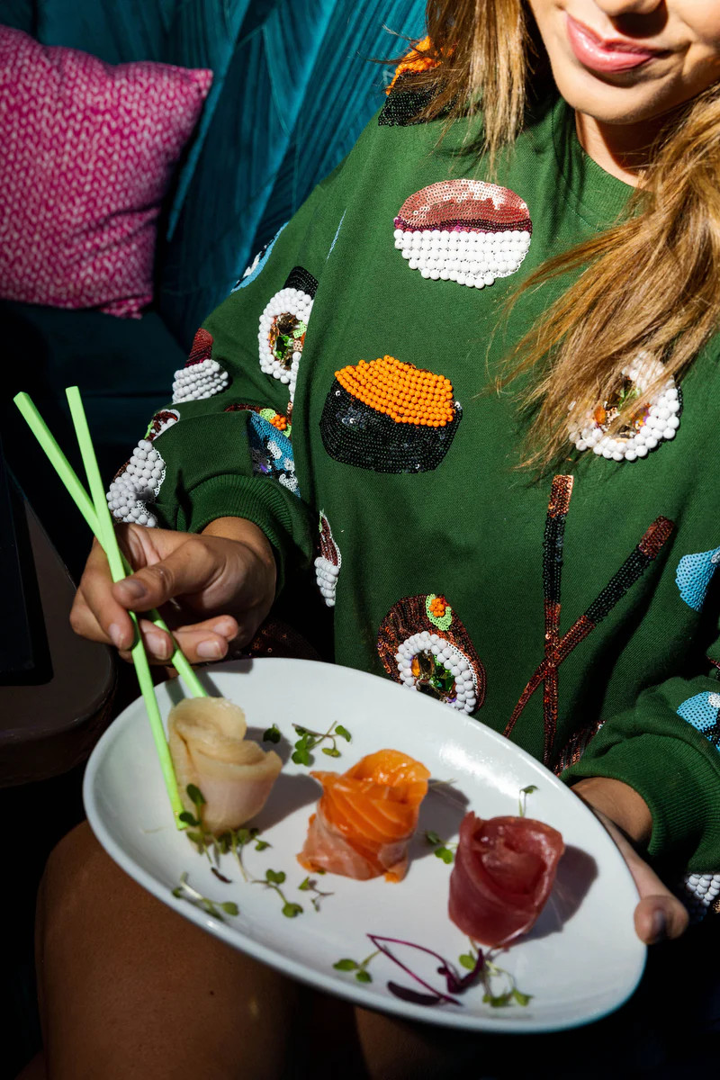 Dark Green Sushi Sweatshirt | Queen of Sparkles