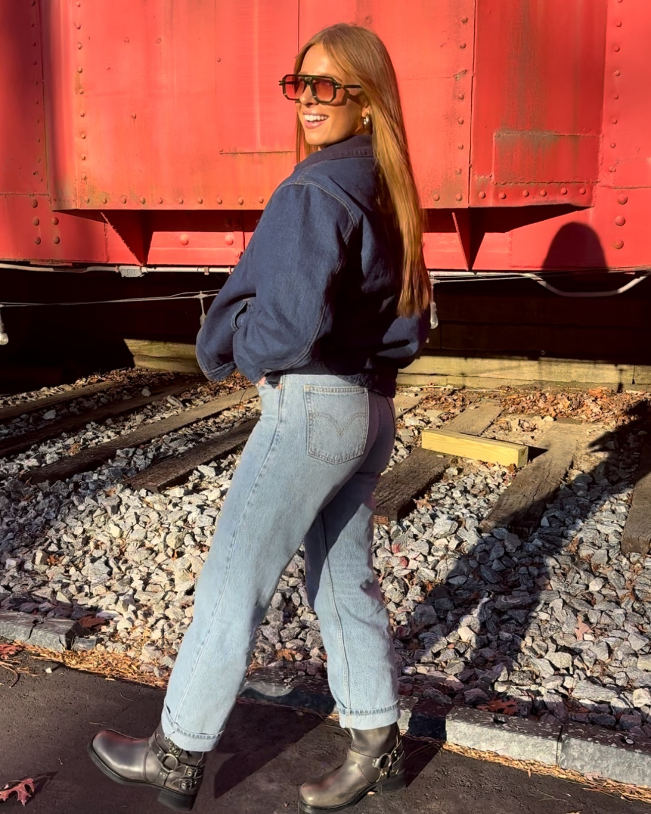 Wore this for a casual and chilly day out and about🌀🧵🫐 

Ps - you can never wear too much denim 
xxx

jacket is a men’s medium, jeans are a 27, boots are a 9  

#LTKSeasonal #LTKStyleTip