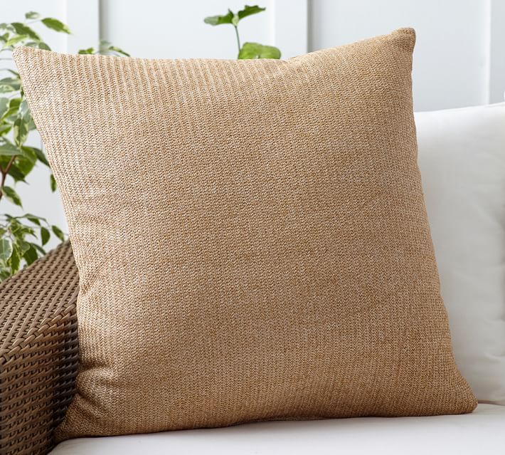 Faux Natural Fiber Indoor/Outdoor Pillow | Pottery Barn (US)