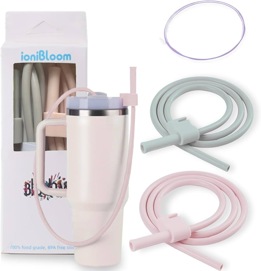 Extendable Long Straws for Stanley Cup, 2 Pack 35" Reusable Silicone Straws- CPC Certified, Fits ... | Amazon (US)