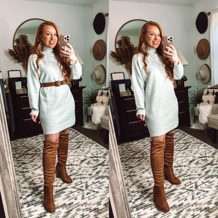 Grey sweater dress in size small from pink lily wither brown belt and boots ! 

Everything is true to size 

Code: OCTOBER20



#LTKtravel #LTKSeasonal #LTKunder50