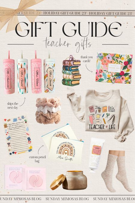 TEACHER GIFT IDEAS! 🍎🎁

Here are some cute and affordable teacher gifts! Capri blue candles are always a great gift, this box of thank you cards is perfect for her classroom and these personalized teacher sweatshirts are just the cutest!

#teachergifts #giftsforteachers #teachergiftideas teacher crewneck, gifts under $25, Christmas gifts for teachers, teacher Christmas gift, teacher gift guide, teacher gift guides, gifts for coworkers, coworker gift ideas, gifts for her, Christmas gift for her, Altar’d state ornaments, fun Christmas ornaments

#LTKHoliday #LTKGiftGuide #LTKsalealert