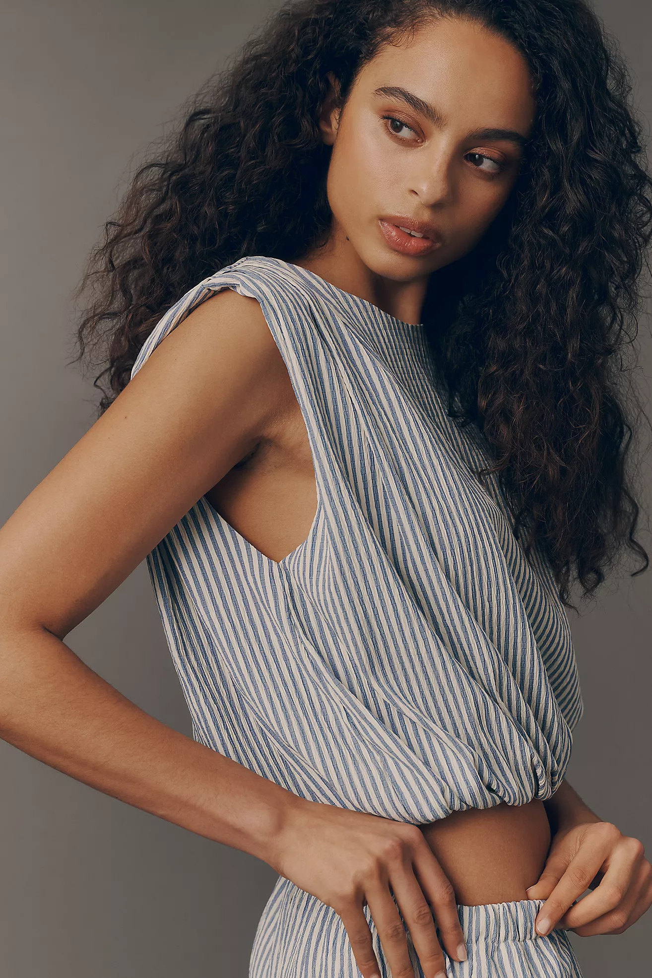 Bishop + Young Seraphina Stripe Bubble Top | Anthropologie (US)