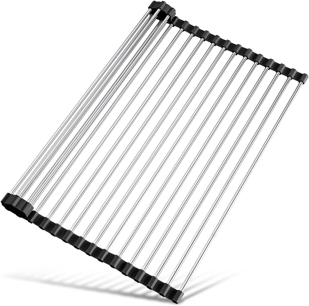 Tomorotec 17.7" x 15.5" Roll Up Dish Drying Rack Over Sink Drying Rack Sink Cover Kitchen Sink Ac... | Amazon (US)