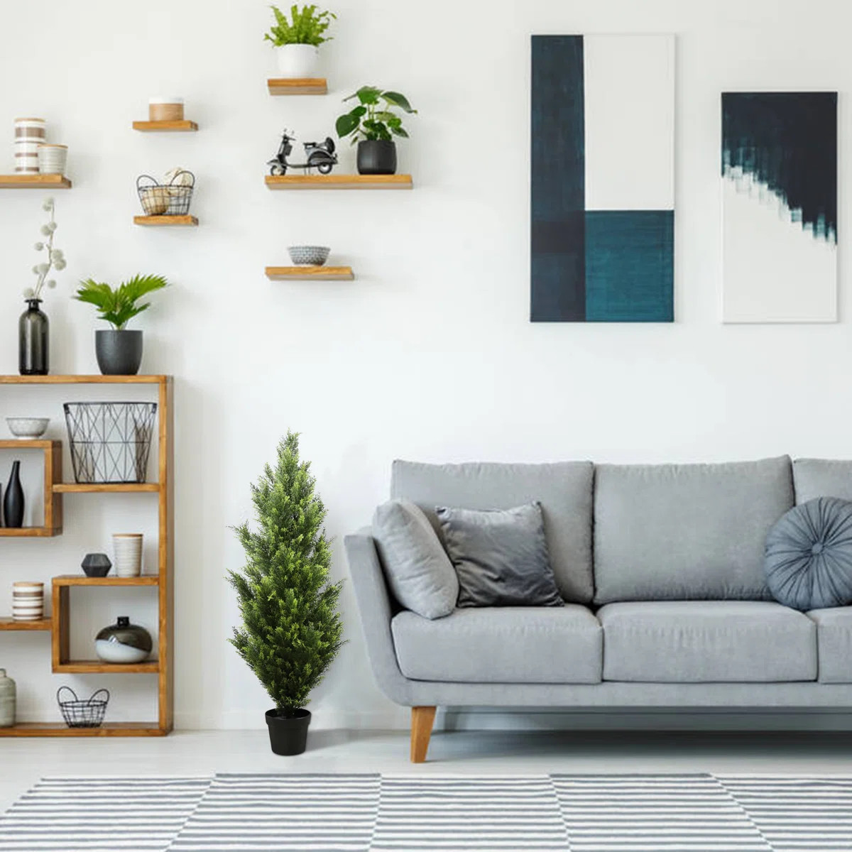 Primrue Shirlene Faux Cedar Tree Topiary in Pot & Reviews | Wayfair | Wayfair North America